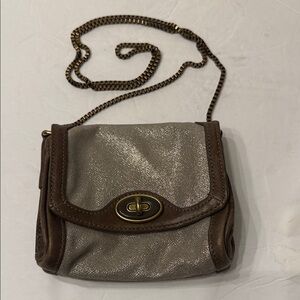 Fossil Brown and Silver Crossbody Bag